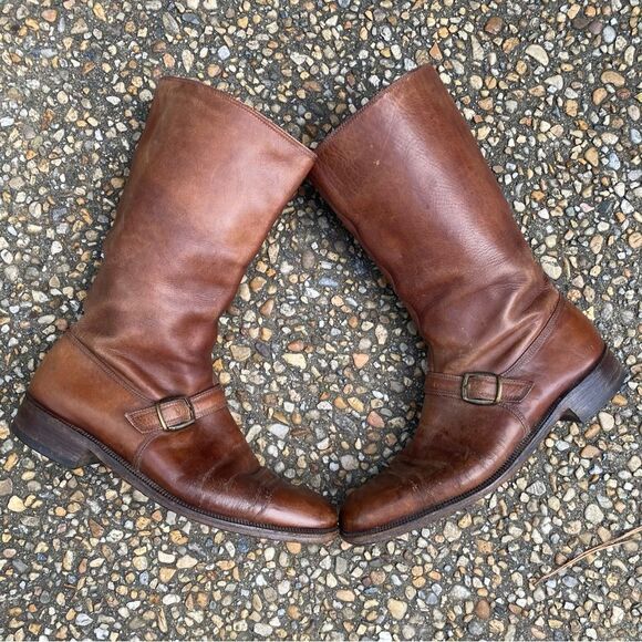 Vintage tall belted Biker Boots main image 8